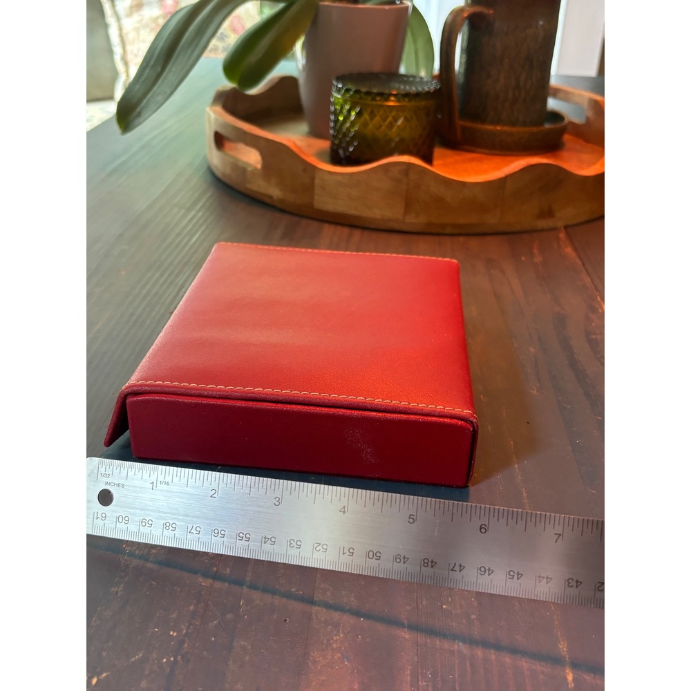 Red Leather Jewelry Travel Case 12 Compartment Velvet Lining Organizer Box - Picture 7 of 8